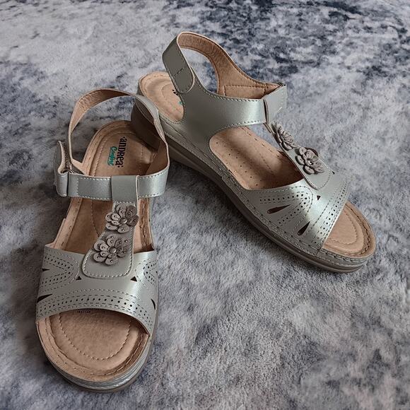 Andrea Comfort Sandals Bundle Of 2 Gold/Black Women's Size 8 NWB - Picture 2 of 16